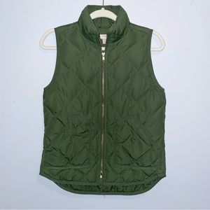 J. Crew Quilted Vest Green Women’s Size XS